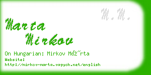 marta mirkov business card